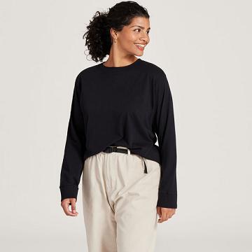 Allbirds Allgood Bomull Long Sleeve T-skjorte Dame Svarte | NO4740TV