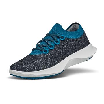 Allbirds Ull Dasher Mizzles Vanntette Sko Dame Blå Grå | NO4704HK